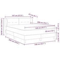 Boxspringbed met matras Lichtgrijs 140 x 200 cm Stof - thumbnail