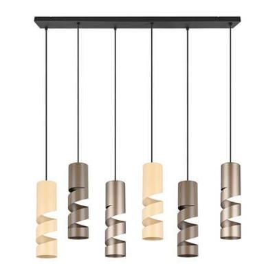 Trio 6-lichts koker hanglampStream bruine tinten - 364000617