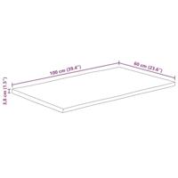 Tafelblad met natuurlijke rand 100x60x3,8 cm massief mangohout - thumbnail