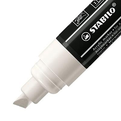 STABILO free acrylmarker T800, schuine punt, 4-10 mm, wit