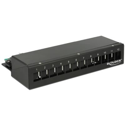Delock 43339 Keystone desktop-patchpaneel 12-poorts zwart Delock 43339 Keystone desktop-patchpaneel 12-poorts zwart
