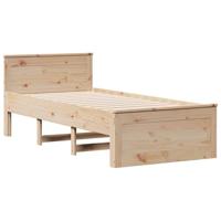 Bedframe zonder matras met hoofdbord grenenhout 90x190 cm - thumbnail