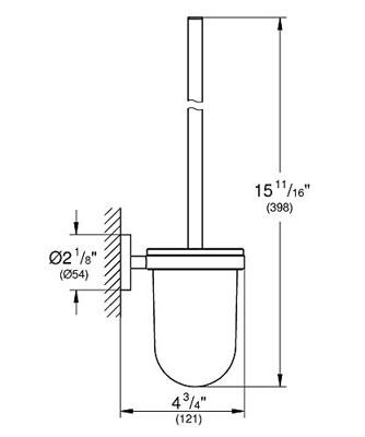 Grohe Essentials Closetborstelgarnituur 9,4x12,1x39,8 cm Hard Graphite Geborsteld - thumbnail