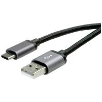 ROLINE USB 2.0 Kabel, C - A, M/M, zwart, 0,8 m - thumbnail