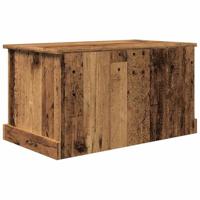 Opbergbox 70x40x38 cm bewerkt hout oud houtkleurig - thumbnail