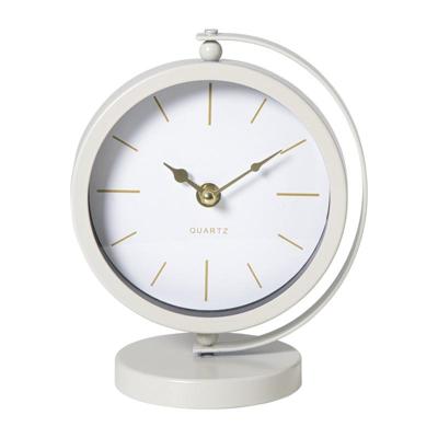 Tafelklok metaal - beige - 20x16x10.5 cm