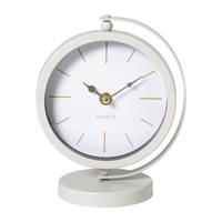 Tafelklok metaal - beige - 20x16x10.5 cm - thumbnail