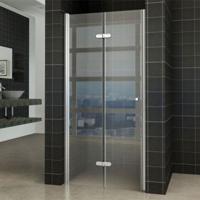 Wiesbaden Maki nisdeur vouwbaar links 800 x 2000 x 8 mm nano helder glas/chroom 20.3720 - thumbnail