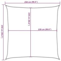 Zonnezeil 2,5x2,5 m 100% polyester oxford lichtgrijs - thumbnail
