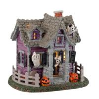 Lemax ghost cottage verlicht tafereel Spooky Town 2023 - thumbnail