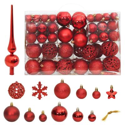 VidaXL 111-delige kerstballenset polystyreen rood VidaXL 111-delige kerstballenset polystyreen rood