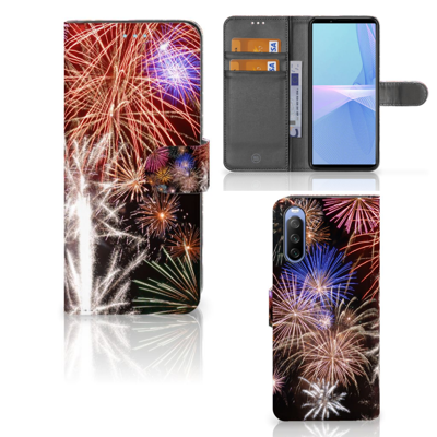 Sony Xperia 10 III | Wallet Case | met Pasjes | Vuurwerk Sony Xperia 10 III | Wallet Case | met Pasjes | Vuurwerk