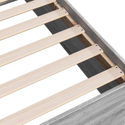 Bedframe bewerkt hout grijs sonoma eikenkleurig 100x200 cm Bedframe bewerkt hout grijs sonoma eikenkleurig 100x200 cm