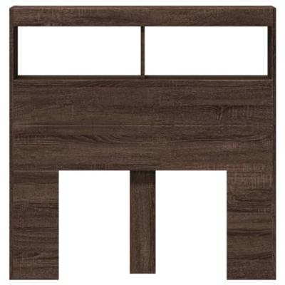 Hoofdbordkast met LED-verlichting 100x17x102 cm bruin eiken Hoofdbordkast met LED-verlichting 100x17x102 cm bruin eiken