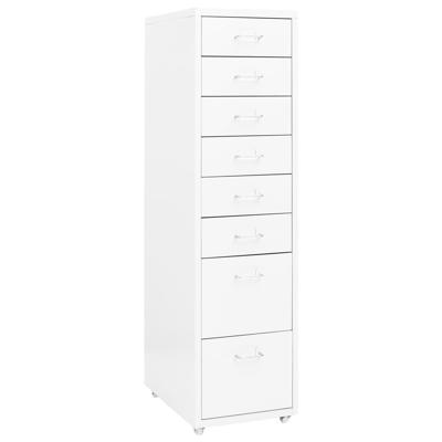 Ladeblok verrijdbaar 28x41x109 cm metaal wit Ladeblok verrijdbaar 28x41x109 cm metaal wit