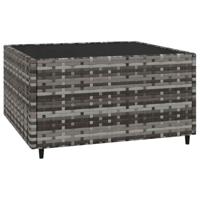 3-delige Loungeset met kussens poly rattan grijs - thumbnail