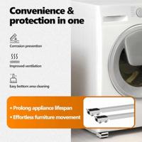 VidaXL Wasmachinebasis 2 pcs zilver 72 x 5 x 4,5 cm roestvrij staal - thumbnail