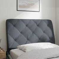 Hoofdbordkussen 90 cm fluweel donkergrijs - thumbnail