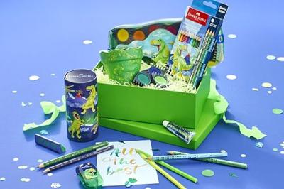 Faber Castell Waterverfdoos Connector Dino 12 kleuren + 1 tube wit