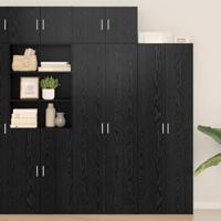 Opbergkast 3 pcs Zwart Eiken - thumbnail