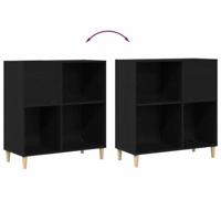 Platenkast met plank Zwart eiken 84,5 x 38 x 89 cm Bewerkt hout - thumbnail