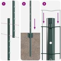 VidaXL Hek met paal groen 1,2 x 10 m staal en pvc - thumbnail
