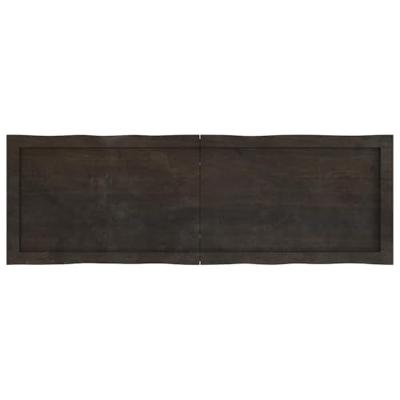 Tafelblad natuurlijke rand 120x40x4 cm eikenhout donkergrijs Tafelblad natuurlijke rand 120x40x4 cm eikenhout donkergrijs