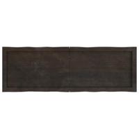 Tafelblad natuurlijke rand 120x40x4 cm eikenhout donkergrijs - thumbnail