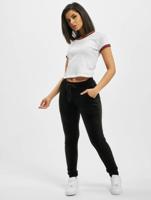 Urban Classics / joggingbroek Ladies Velvet in zwart - thumbnail