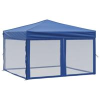 Partytent inklapbaar met zijwanden 3x3 m blauw - thumbnail