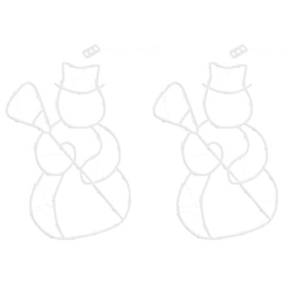 VidaXL Kerstverlichting sneeuwpop silhouet 2 st 35 leds warm wit