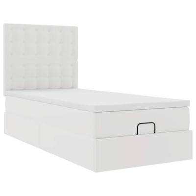 Ottoman bed met matras en LED's 100x200cm kunstleer wit