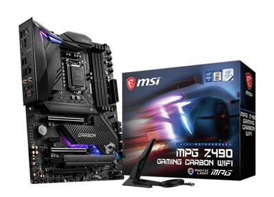 MPG Z490 GAMING CARBON WIFI - Moederbord - ATX - LGA1200-socket - Z490 - USB-C Gen2, USB 3.2 Gen 1, USB 3.2 Gen 2, USB-C Gen 2x2 - 2.5 Gigabit LAN, Wi-Fi, Bluetooth MPG Z490 GAMING CARBON WIFI - Moederbord - ATX - LGA1200-socket - Z490 - USB-C Gen2, USB 3.2 Gen 1, USB 3.2 Gen 2, USB-C Gen 2x2 - 2.5 Gigabit LAN, Wi-Fi, Bluetooth