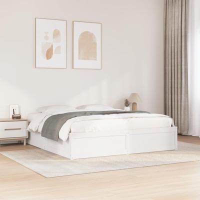 Bedframe zonder matras massief grenenhout wit 180x200 cm Bedframe zonder matras massief grenenhout wit 180x200 cm