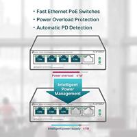 TP-Link TL-SF1005LP 5-poorts Fast Ethernet PoE Switch (5 poorten met 10/100Mbit/s, waarvan 4 met PoE-ondersteuning, 41 Watt, afgeschermde RJ-45-poorten, plug-and-play-installatie, zonder lucht) zwart - thumbnail