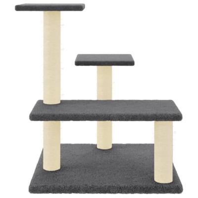VidaXL Kattenmeubel met sisal krabpalen 61 cm donkergrijs