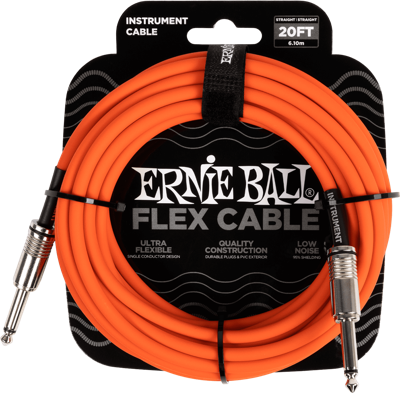 Ernie Ball 6421 Flex Cable 6 meter instrumentkabel oranje