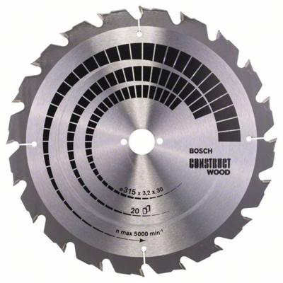 Bosch Accessoires Cirkelzaagblad Construct Wood 315 x 30 x 3,2 mm, 20 1st - 2608640691 Bosch Accessoires Cirkelzaagblad Construct Wood 315 x 30 x 3,2 mm, 20 1st - 2608640691