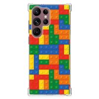 Samsung Galaxy S23 Ultra Doorzichtige Silicone Hoesje Blokken - thumbnail