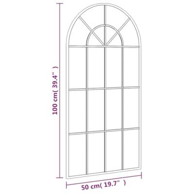 Wandspiegel boog 50x100 cm ijzer zwart