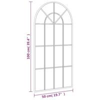 VidaXL Wandspiegel boog 50x100 cm ijzer zwart - thumbnail