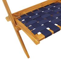 Tuinstoelen 2 st inklapbaar met tafel massief hout blauw - thumbnail