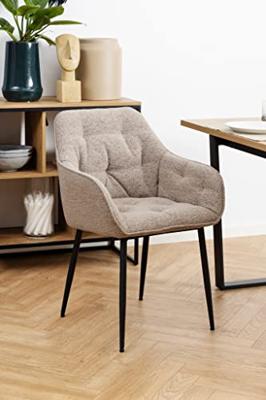 Sohome Eetkamerstoel 'Milly' Bouclé, kleur Beige