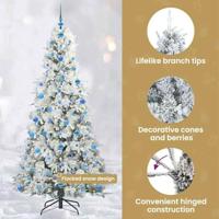 VidaXL Kunstmatige inklapbare kerstboom wit 210 cm pe en pvc - thumbnail