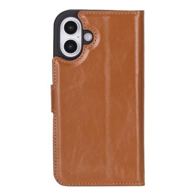 NorthLife iPhone 16 Plus - Leren Afneembare 2-in-1 bookcase telefoonhoes - Cognac NorthLife iPhone 16 Plus - Leren Afneembare 2-in-1 bookcase telefoonhoes - Cognac