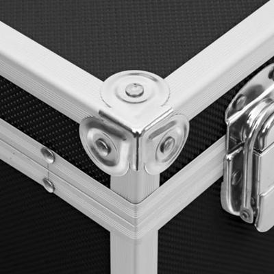 VidaXL Make-up koffer 37x24x40 cm aluminium zwart VidaXL Make-up koffer 37x24x40 cm aluminium zwart
