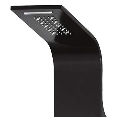 Douchepaneel 20x44x130 cm aluminium zwart