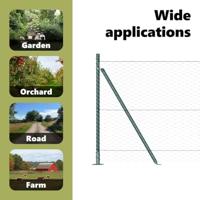 VidaXL Afrasteringspaal groen 10 x 1 m (36 mm gaas) staal en pvc - thumbnail