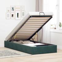 Bedframe zonder matras 90x190 cm fluweel donkergroen - thumbnail