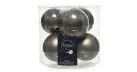 Kerstbal glas d8 cm warm grijs ass 6st Decoris - Decoris - thumbnail